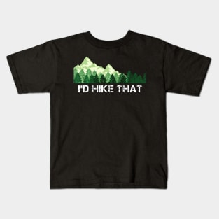 Hiking Id Hike That Outdoor Camping Kids T-Shirt